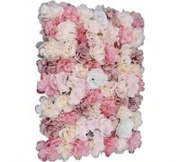 Pannello da parete con fiori artificiali da 12 pezzi, sfondo da parete con rose, decorazione floreale fai da te per casa, feste di matrimonio, 40 x 60 cm [Un bel regalo per la tua famiglia e i tuoi am