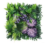 Pannello da parete con pianta artificiale, 25 x 25 cm, stabile ai raggi UV, per interni ed esterni, decorazione per la privacy, recinzione, schermo e sfondo (09)