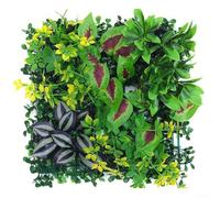 Pannello da parete con piante artificiali, 25 x 25 cm, stabile ai raggi UV, per interni ed esterni, decorazione per la privacy, recinzione, schermo e sfondo (04)