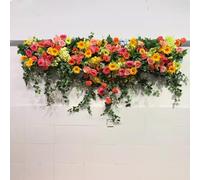 Pannello da parete con rose finte, pannello da parete con rose artificiali in seta, pannelli da parete con fiori artificiali, decorazione per matrimoni e compleanni, D-3 m, B-1 m