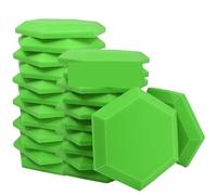 Pannello da parete in schiuma acustica studio, fonoassorbente ad alta densità Per studio, ufficio, trattamento(Green,6 PCS WITH TAPES_SMALL HEXAGON_HIGH DENSITY)