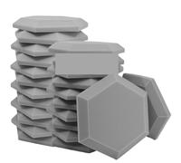 Pannello da parete in schiuma acustica studio, fonoassorbente ad alta densità Per studio, ufficio, trattamento(Gray,24 PCS WITH TAPES_LARGE HEXAGON_HIGH DENSITY)
