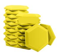 Pannello da parete in schiuma acustica studio, fonoassorbente ad alta densità Per studio, ufficio, trattamento(Yellow,12 PCS WITH TAPES_SMALL HEXAGON_HIGH DENSITY)