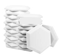 Pannello da parete in schiuma acustica studio, fonoassorbente ad alta densità Per studio, ufficio, trattamento(White,6 PCS WITH TAPES_LARGE HEXAGON_HIGH DENSITY)
