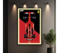 Pannello da parete per Lego Technic 42207 Fer*rari SF-24 F1, compatibile con auto Lego, idee Geart per appassionati di montaggio a parete Lego, solo parete, 80 x 50 cm (luce LED tipo A)