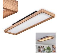 Pannello da soffitto a LED Longvic, moderna plafoniera in metallo/MDF/plastica, colore nero/effetto legno/bianco, lunghezza 80 cm, 24 Watt, 2650 lumen, 3000 Kelvin