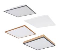 Pannello da soffitto, plafoniera, pannello a plafone, plafoniera, lampada da corridoio, camera da letto, quadrato opalino, 1x LED bianco caldo, AxLxP 6x30x30 cm natur