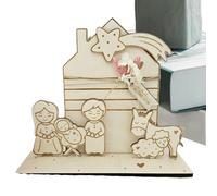 Pannello da tavolo di Natale in legno, pannello da tavolo di Natale in legno | Pannello decorativo per nascita del bambino | Ornamento del segno della tavola di Natale, pannelli da tavolo decorativi