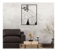 Pannello decorativo 3D con figura femminile con un elegante cappello, IRON WALL WALL ELEGANT -A , 60x1x h 80 cm peso 1,500 kg colori nero nero