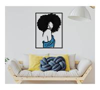Pannello decorativo 3D da parete in metallo COLOR AFEF Dimensioni 60x1,3x h 80 cm peso 1,09 kg tratti delicati di figura una donna con un elegante vestito dai colori accesi e sgargianti. multicolor