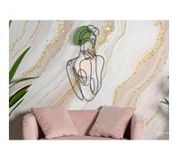 Pannello decorativo 3D da parete in metallo COLOR EYES -A 40x1,3x h 80 cm peso 1,0 kg tratti delicati di figura di una ragazza con il suo cellulare multicolor