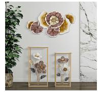 Pannello decorativo 3D da parete in metallo composto da fiori e foglie Dimensioni 92.2x8,3x h 51,4 cm peso 1660 kg vari colori multicolor