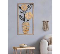 PANNELLO DA MURO IN FERRO E LEGNO VASO