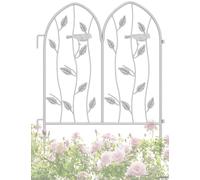 Pannello decorativo bianco in filo metallico da giardino, antiruggine, bordo flessibile per aiuole da giardino durevole bordo decorativo per esterni