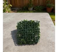 Pannello decorativo da parete artificiale verde, resistente ai raggi UV, 25 x 25 cm, per interni ed esterni, sfondo con texture di erba di eucalipto (08)