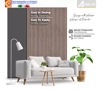 Pannello Decorativo Fonoassorbente 60x140 2Pz Pannelli Acustici Legno Doghe 3D