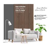 Pannello Decorativo Fonoassorbente 60x140 2Pz Pannelli Acustici Legno Doghe 3D