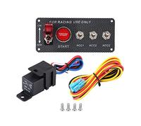 Pannello Dell'interruttore di Accensione del Motore per Auto da Corsa 12V, Pannello Dell'interruttore di Accensione Pulsante di Avvio Interruttore a Levetta LED Toggle 5 in 1 per Auto da Corsa