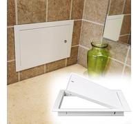 Pannello di accesso impermeabile in metallo per vasca da bagno, porta di accesso sicura a parete/soffitto, con serratura, bianco, copertura tecnica per porte idrauliche ed elettriche (50 x 70 cm)