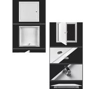 Pannello di accesso in metallo bloccabile con chiave, porta di ispezione durevole per accesso idraulico ed elettrico, montaggio a soffitto e a parete, apertura sinistra, ideale per cartongesso e