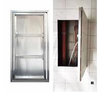 Pannello di accesso in metallo con cerniere nascoste, design a scatto per integrazione senza cuciture di piastrelle e pannelli in legno, ideale per impianti idraulici e accesso alla parete elettrica
