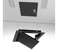Pannello di accesso per soffitto, nero, 20 x 20 cm, con chiusura a scatto, per ispezione idraulica, cartongesso, con telaio in alluminio, facile installazione