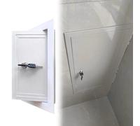 Pannello di accesso rettangolare bianco per cartongesso, copertura per scatola elettrica in metallo resistente, grande porta di accesso con serratura e chiave (711 x 711 mm) ideale per isolamento e