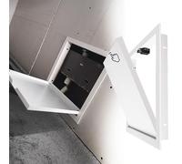 Pannello di accesso sanitario con funzione a clic, telaio e serratura in alluminio, porta di servizio bianca per uso interno ed esterno (25 x 30 cm) - Durevole ed elegante