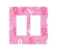 Pannello di copertura decorativo per interruttore a bilanciere a 2 marce, dimensioni medie, 12,4 x 12,7 cm, tumore al seno, a prese, piastra da parete, policarbonato, termoplastica
