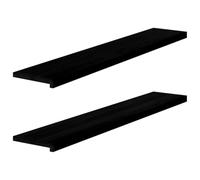 Pannello di estensione per davanzale della finestra, 2 pezzi, marrone scuro, 140 x 30 x 2 cm, in legno massello, per cucina, camera da letto, cameretta dei bambini, bagno