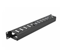 Pannello di gestione cavi DeLOCK 19" 1U nero con 2 aperture