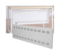 Pannello di gestione dei cavi sotto la scrivania, kit di manicotti deflettori in acciaio per cubicoli e postazioni di lavoro, bianco, 147,3 x 45 cm, sistema di nizer a 5 pezzi
