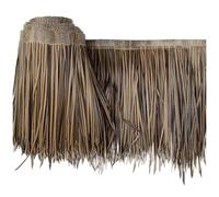 Pannello di paglia Tiki ignifugo per tiki bar, capanne, recinzioni da giardino, decorazioni per feste, 0,5 x 7 m, marrone e grigio, tetto in erba di paglia