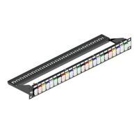 Pannello di permutazione lineare 24p RJ45 Keystone Jack con passacavo posteriore