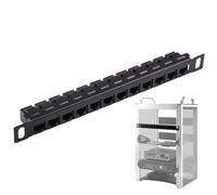 Pannello di rete a 12 porte, pannello di messa a 12 porte, rack di gestione dei cavi, rack di cablaggio CAT5E/CAT6 non schermato per la scuola, porta organizzatore