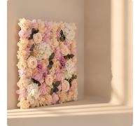 Pannello di Rose Artificiali con Foglie Folto Decorazione Artificiale per Spose