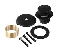 Pannello di scarico per vasca da bagno, colore nero argento, con foro singolo, compatibilità con profondità profonda, per un'efficace soluzione di drenaggio nei lavori di ristrutturazione del bagno