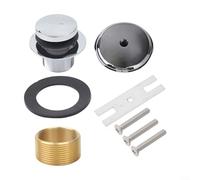 Pannello di scarico per vasca da bagno, confezione da 1 pezzo, colore argento e nero, con foro singolo, compatibilità con profondità profonda, per un'efficace soluzione di drenaggio nei lavori di