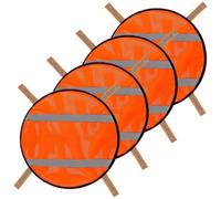 Pannello Di Sicurezza Arancione | Pannello Sicurezza in Rete con Strisce Riflettenti | 4 Pezzi Copertura Elevata Visibilità per Attrezzatura Sportiva Zaini Trekking Viaggi Ciclismo Campeggio