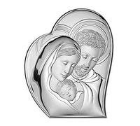 Pannello di Valenti. Pannello in Argento Laminato e Oro, Retro in Legno, raffigurato Sacra Famiglia. Le Dimensioni Sono 21,5x26 cm. La referenza è 81050 4l