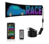 Pannello di visualizzazione a LED flessibile, 19,2 × 89,8 cm, programmabile tramite USB, Smart App, LED personalizzabile individualmente, IP65, impermeabile, targhetta luminosa con nome per finestre
