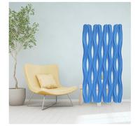 Pannello divisorio a due lati in poliuretano con pareti in mattoni per la privacy, design leggero a 9 griglie per ingresso e soggiorno, colore blu, soluzione decorativa moderna