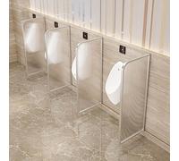 Pannello divisorio impermeabile per orinatoio, color argento, per servizi igienici di hotel e pubblici, resistente, 1 pezzo, ideale per bagni da uomo