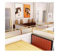 Pannello divisorio per la privacy, per ristoranti e uffici, divisori decorativi in vetro smerigliato con ferramenta, 140 x 25 cm, elegante oro, soluzione di separazione dello spazio di lavoro