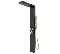 Pannello doccia a 4 funzioni, sistema doccia in acciaio inox spazzolato 304, con 2 getti idromassaggio, soffione e doccetta Dimensioni: 15 x 47 x 130 cmParadoccia con quattro funzioni: pioggia, cascat