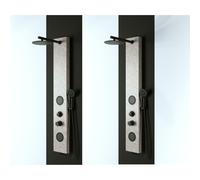 PANNELLO DOCCIA EFFETTO PIETRA CON PARTICOLARI NERO OPACO IDROMASSAGGIO SOFFONE