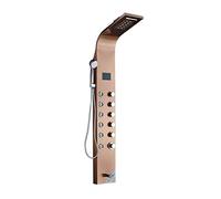 Pannello doccia for bagno a LED 6 modalità Colonna doccia LCD intelligente Sistemi for vasca da bagno con cascata a pioggia in oro rosa con miscelatore a getto massaggiante(Rose Golden 8007)