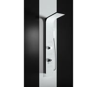 PANNELLO DOCCIA IDROMASSAGGIO ALLUMINIO BIANCO E NERO 3 VIE