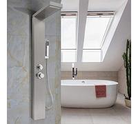 Pannello Doccia Idromassaggio in Acciaio Inox -Colonna Doccia Idromassaggio con Miscelatore, Pannello Doccia Acciaio Inox 3 Funzioni, 15 * 47 * 130 cm (acciaio inossidabile)