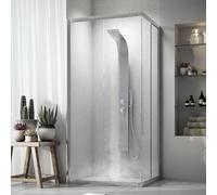 Pannello doccia multifunzione in acciaio inox con getti massaggio e miscelatore manuale Massage 01